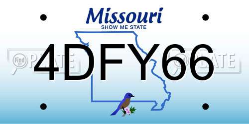 4DFY66 Missouri License Plate