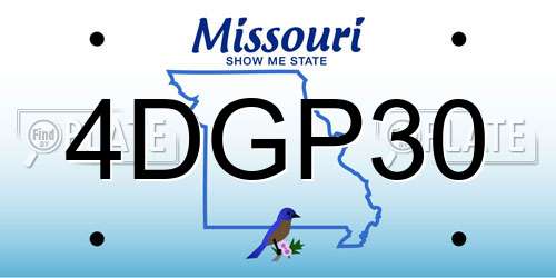 4DGP30 Missouri License Plate