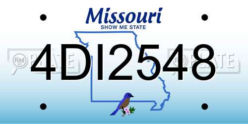 4DI2548 Missouri License Plate