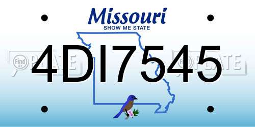 4DI7545 Missouri License Plate