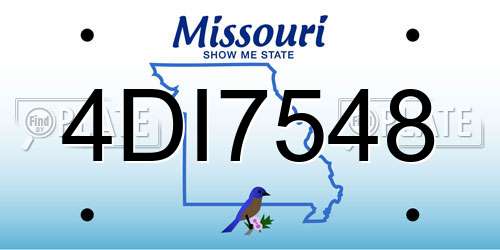 4DI7548 Missouri License Plate
