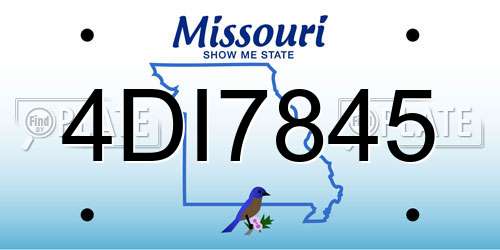 4DI7845 Missouri License Plate