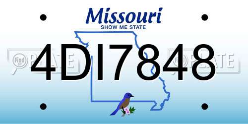 4DI7848 Missouri License Plate
