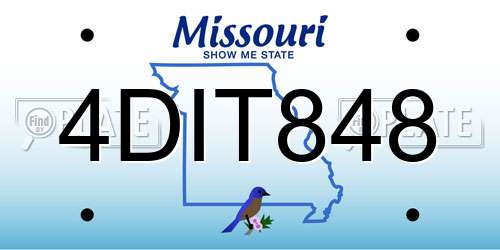 4DIT848 Missouri License Plate