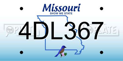 4DL367 Missouri License Plate