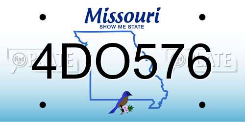 4DO576 Missouri License Plate