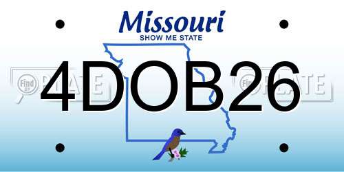 4DOB26 Missouri License Plate