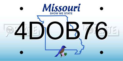 4DOB76 Missouri License Plate