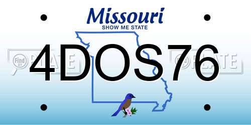 4DOS76 Missouri License Plate