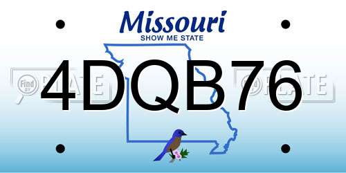 4DQB76 Missouri License Plate