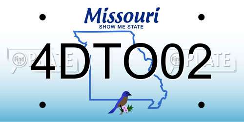 4DTO02 Missouri License Plate