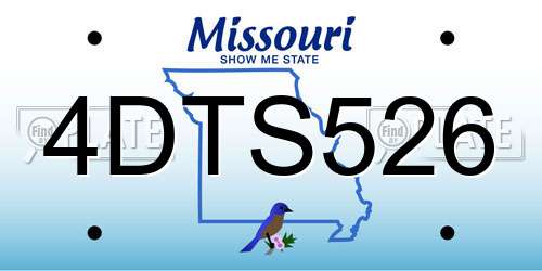 4DTS526 Missouri License Plate