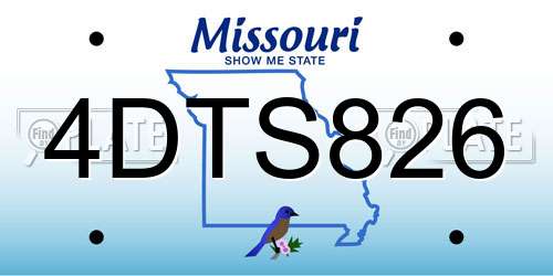 4DTS826 Missouri License Plate