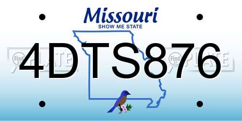 4DTS876 Missouri License Plate