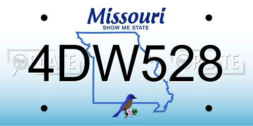 4DW528 Missouri License Plate