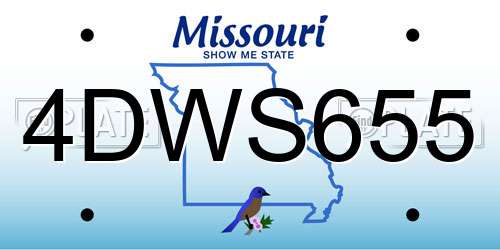 4DWS655 Missouri License Plate