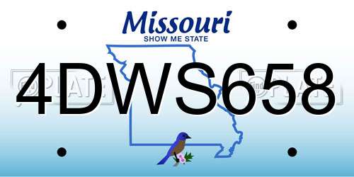 4DWS658 Missouri License Plate