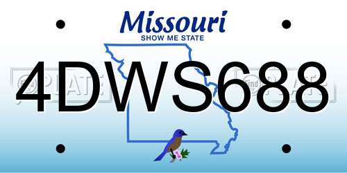 4DWS688 Missouri License Plate