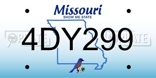 4DY299 Missouri License Plate