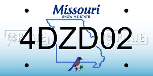 4DZD02 Missouri License Plate