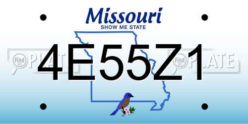 4E55Z1 Missouri License Plate
