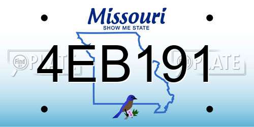 4EB191 Missouri License Plate
