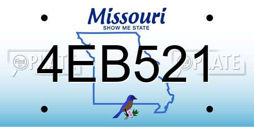 4EB521 Missouri License Plate