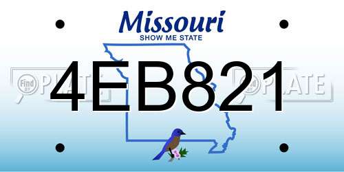 4EB821 Missouri License Plate