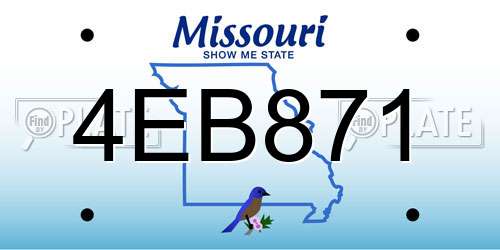 4EB871 Missouri License Plate