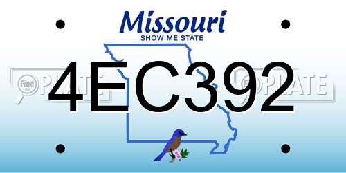4EC392 Missouri License Plate