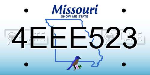 4EEE523 Missouri License Plate
