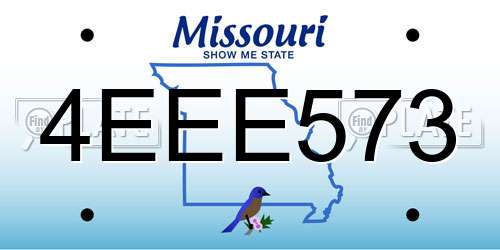 4EEE573 Missouri License Plate