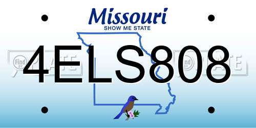 4ELS808 Missouri License Plate