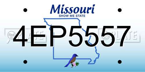 4EP5557 Missouri License Plate