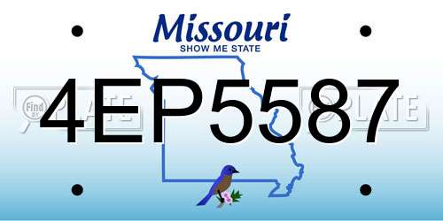 4EP5587 Missouri License Plate