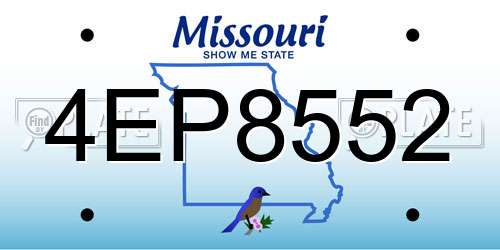 4EP8552 Missouri License Plate