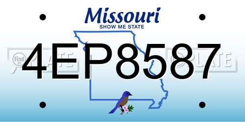 4EP8587 Missouri License Plate