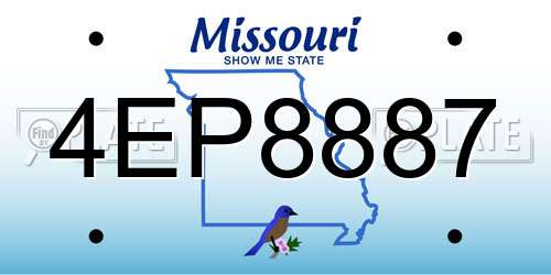 4EP8887 Missouri License Plate