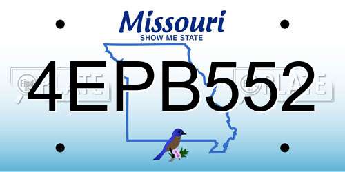 4EPB552 Missouri License Plate