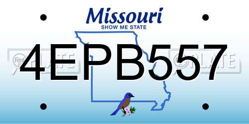 4EPB557 Missouri License Plate