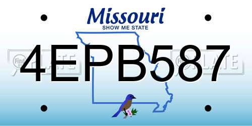 4EPB587 Missouri License Plate