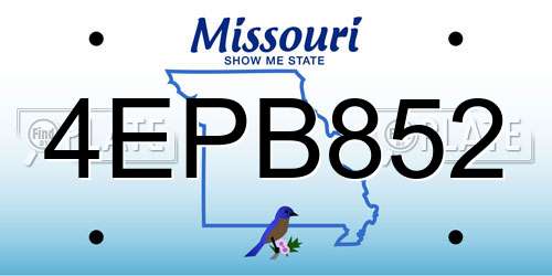 4EPB852 Missouri License Plate