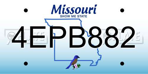 4EPB882 Missouri License Plate