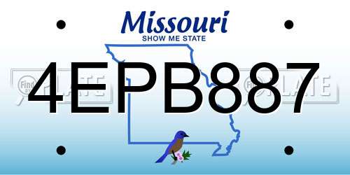 4EPB887 Missouri License Plate