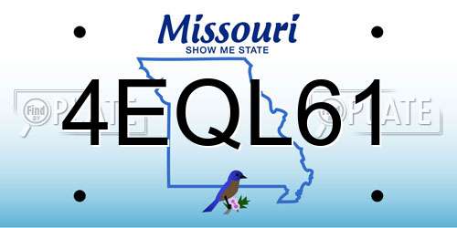 4EQL61 Missouri License Plate