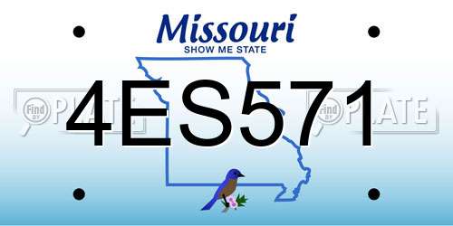 4ES571 Missouri License Plate
