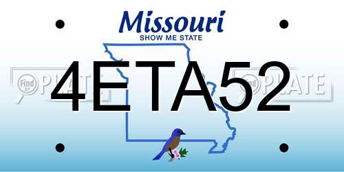 4ETA52 Missouri License Plate