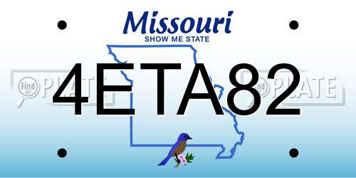 4ETA82 Missouri License Plate