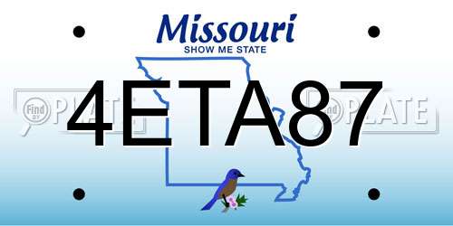 4ETA87 Missouri License Plate