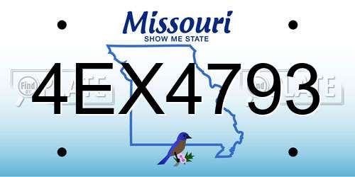 4EX4793 Missouri License Plate